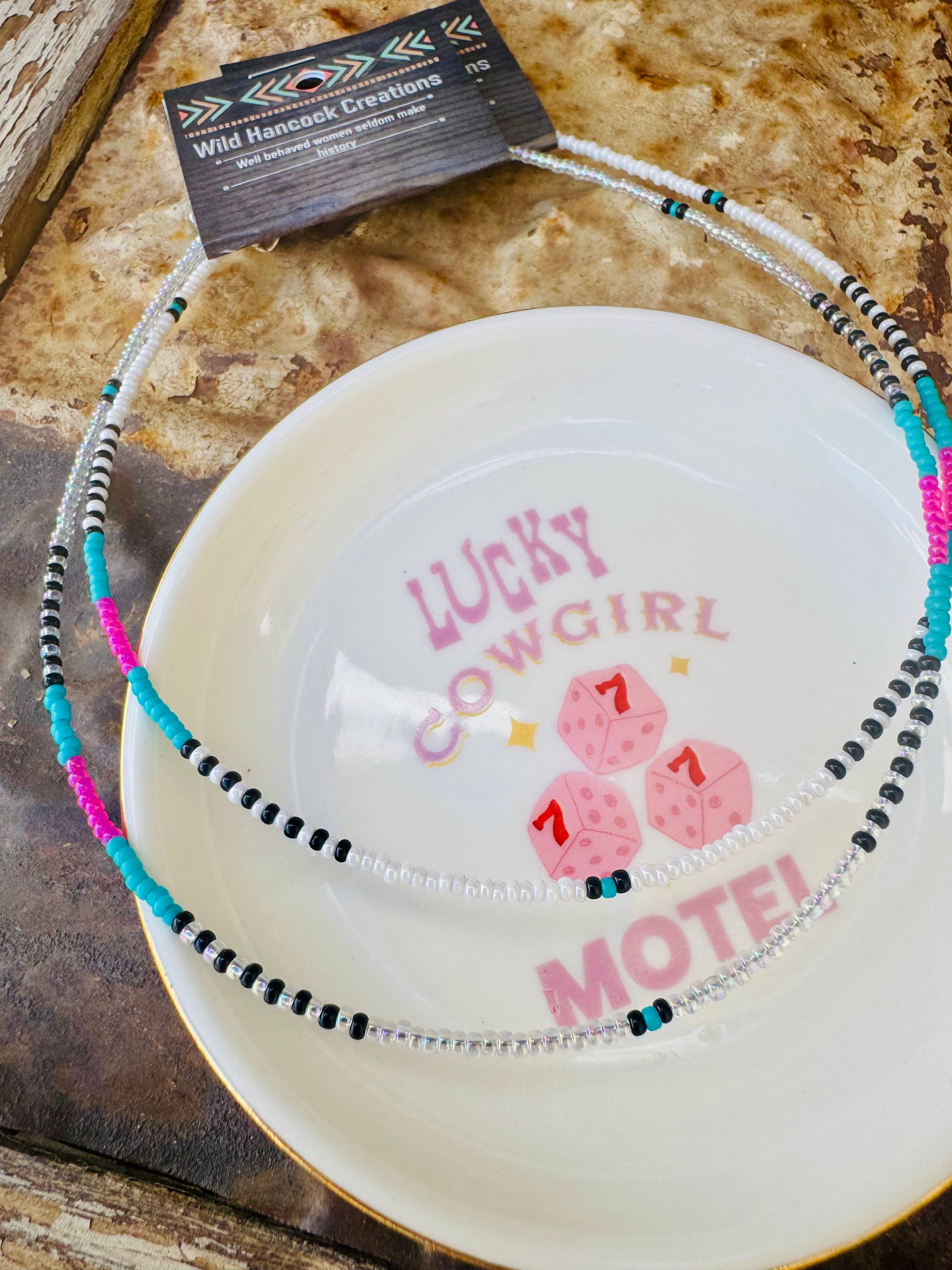 90s Neon Choker/Seed Bead Choker/Small Choker
